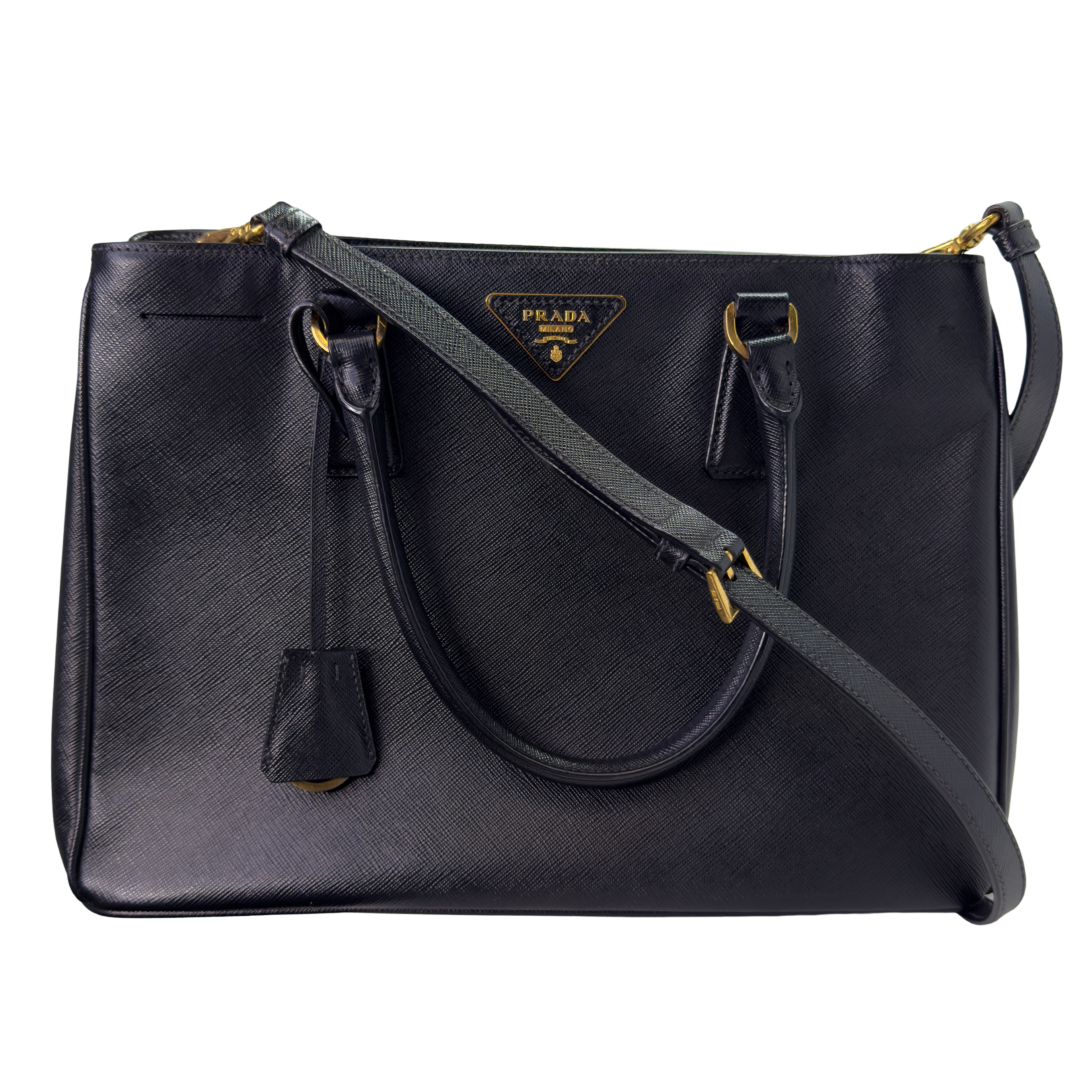 Prada Safiano Lux Medium Tote Bag Black