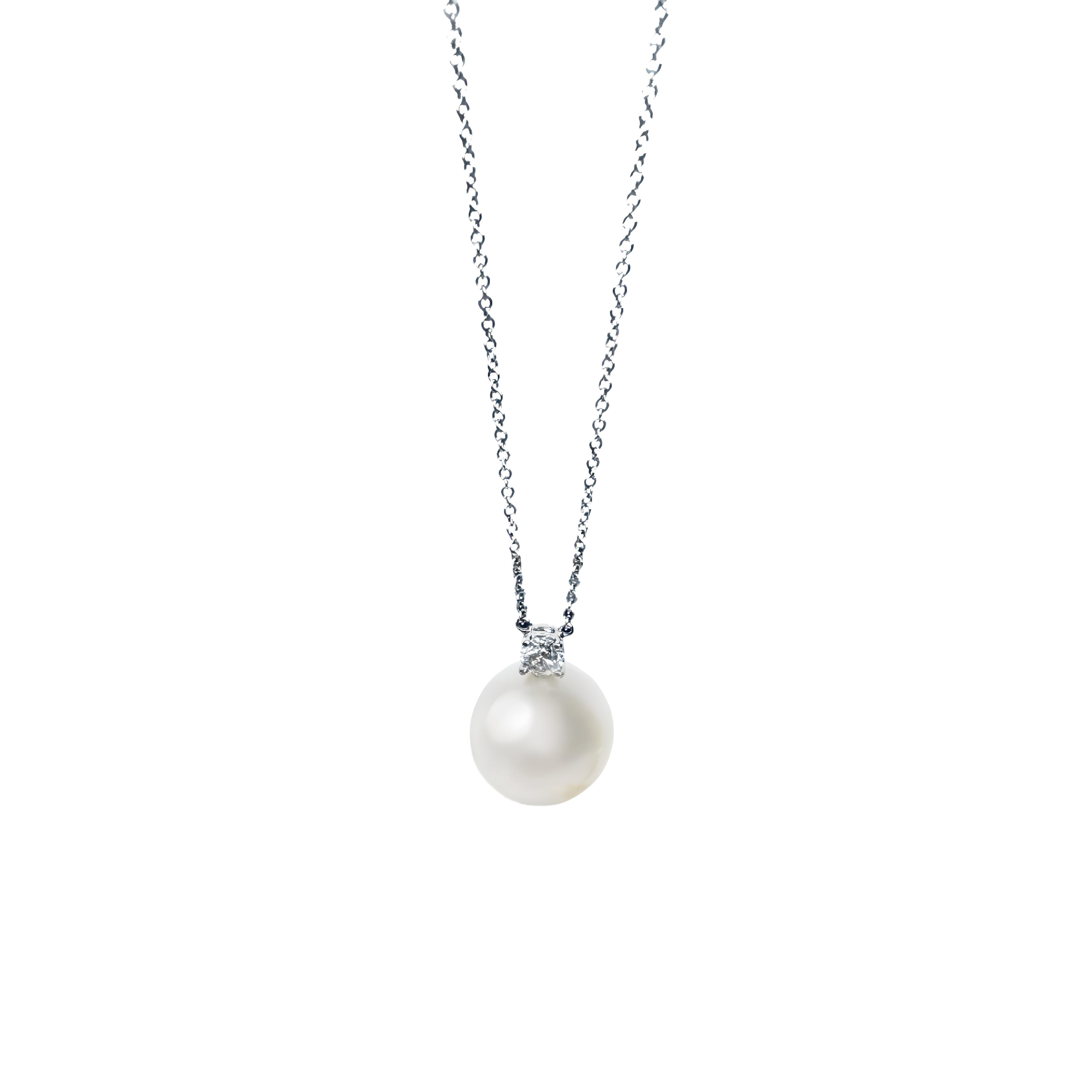 Tiffany & Co. South Sea Noble Pearl Necklace – 0.17 ct Diamond / Platinum