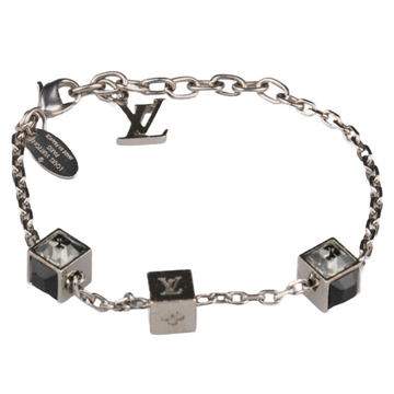Louis Vuitton Silver Gamble Crystal Bracelet Silvery Pink Metal