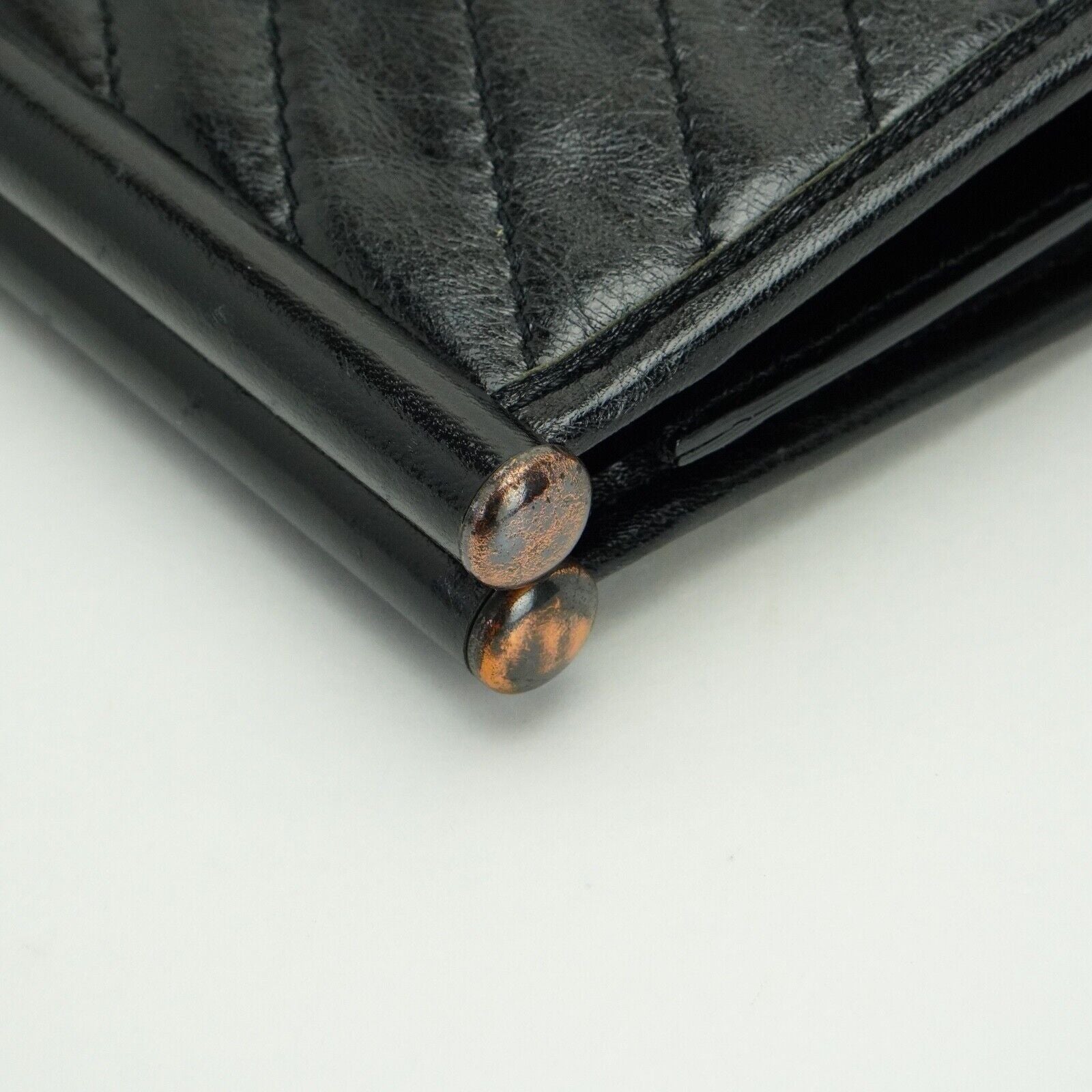 YSL Yves Saint Laurent Quilted Leather Clutch Bag Black