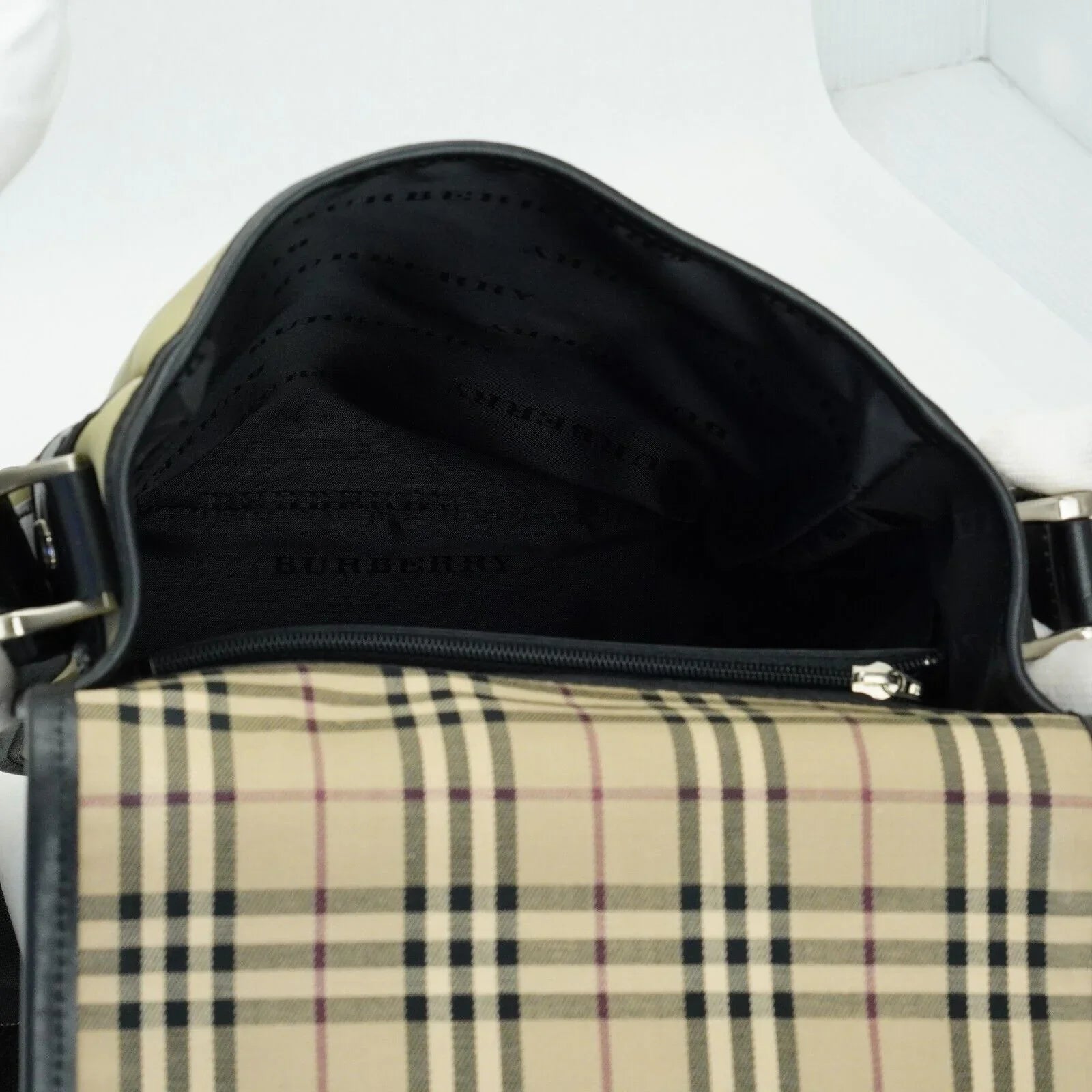 Burberry Nylon Fabric Crossbody Bag Olive