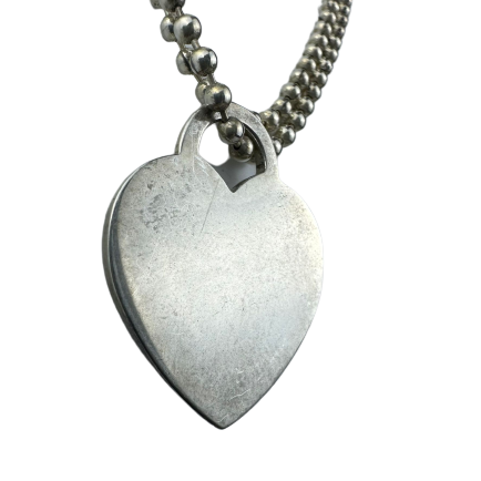 Tiffany & Co Return to Tiffany Heart Tag Long Beaded Necklace Sterling Silver