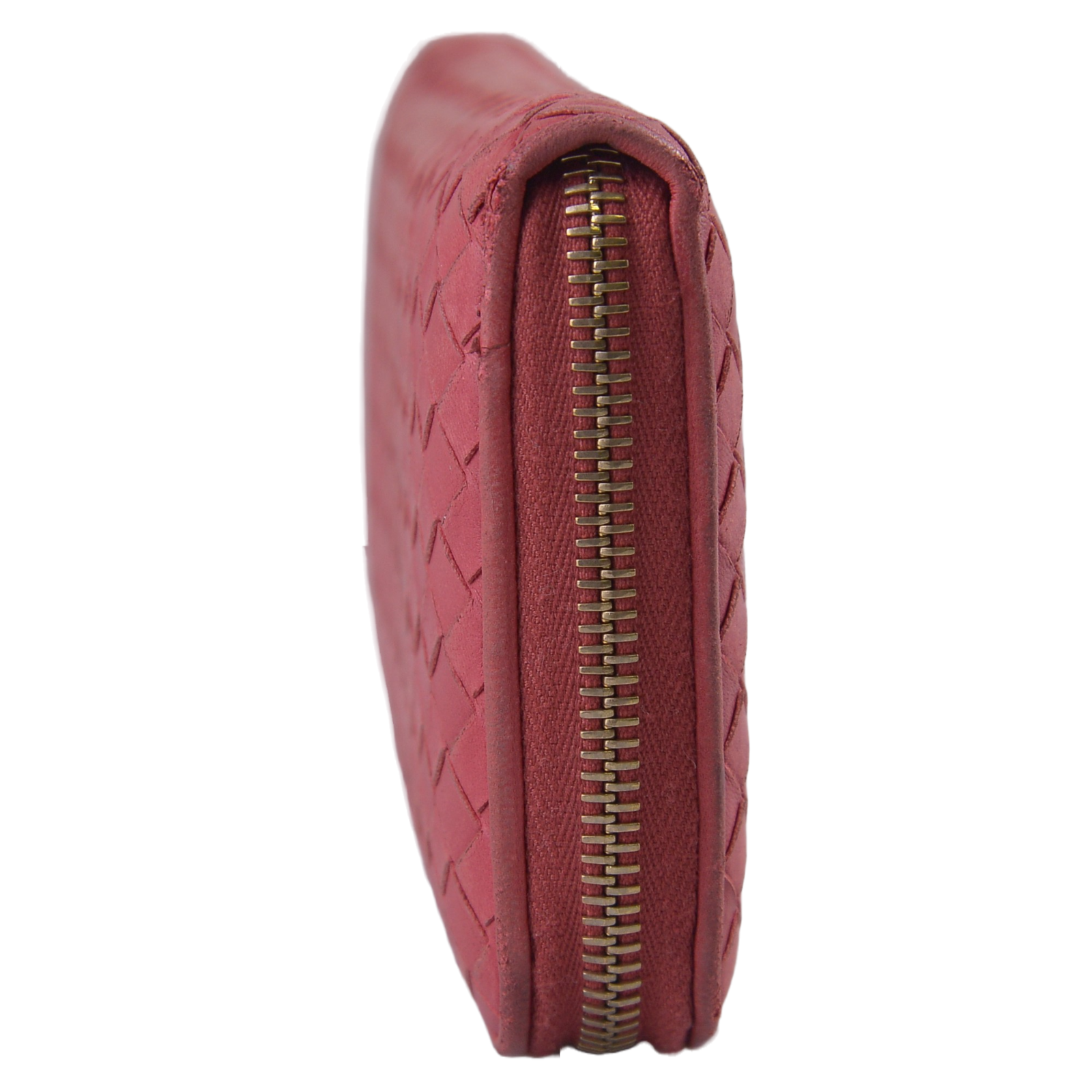 Bottega Veneta Intrecciato Zip Around Long Wallet Red