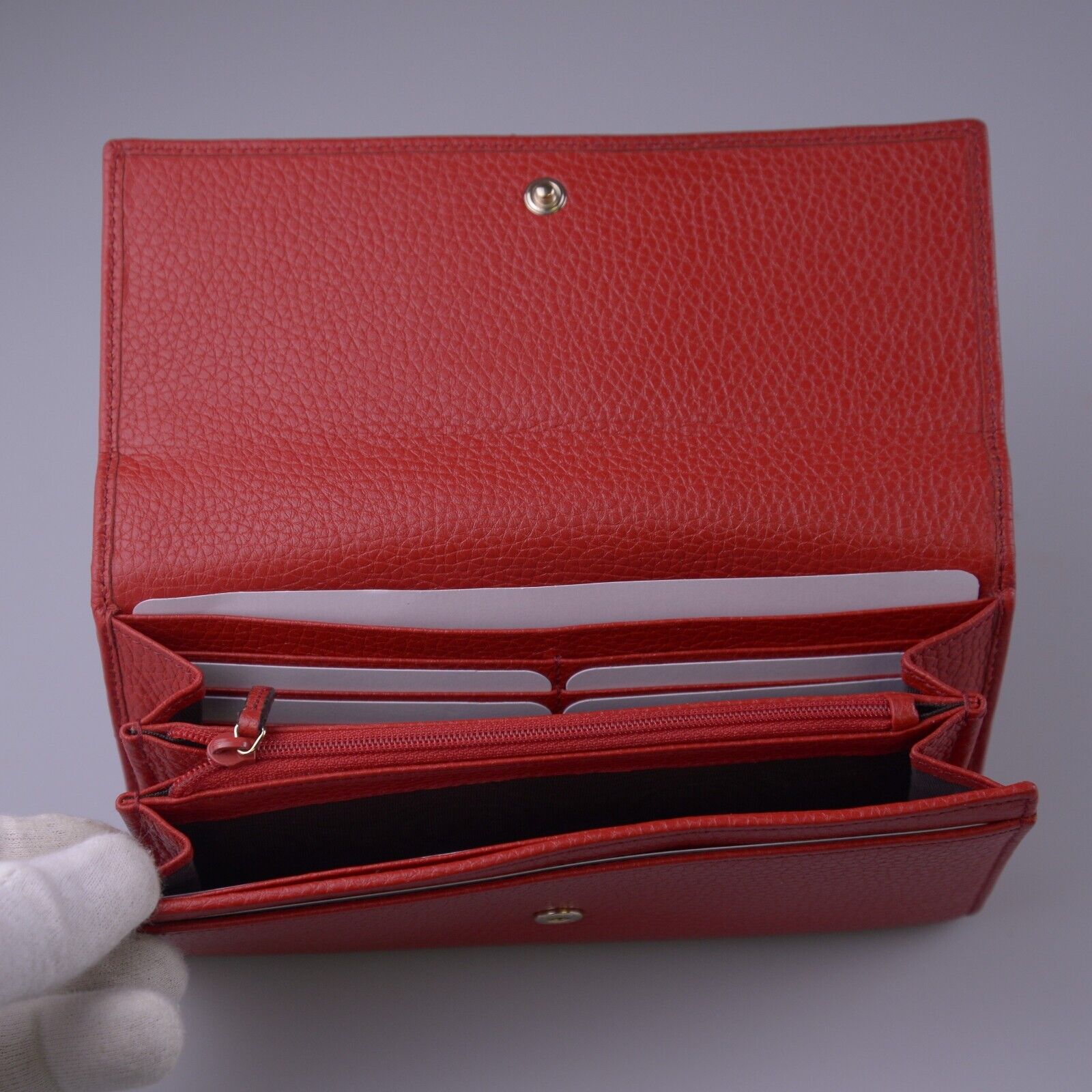 Gucci Soho Pebbled Calfskin Long Continental Wallet Red