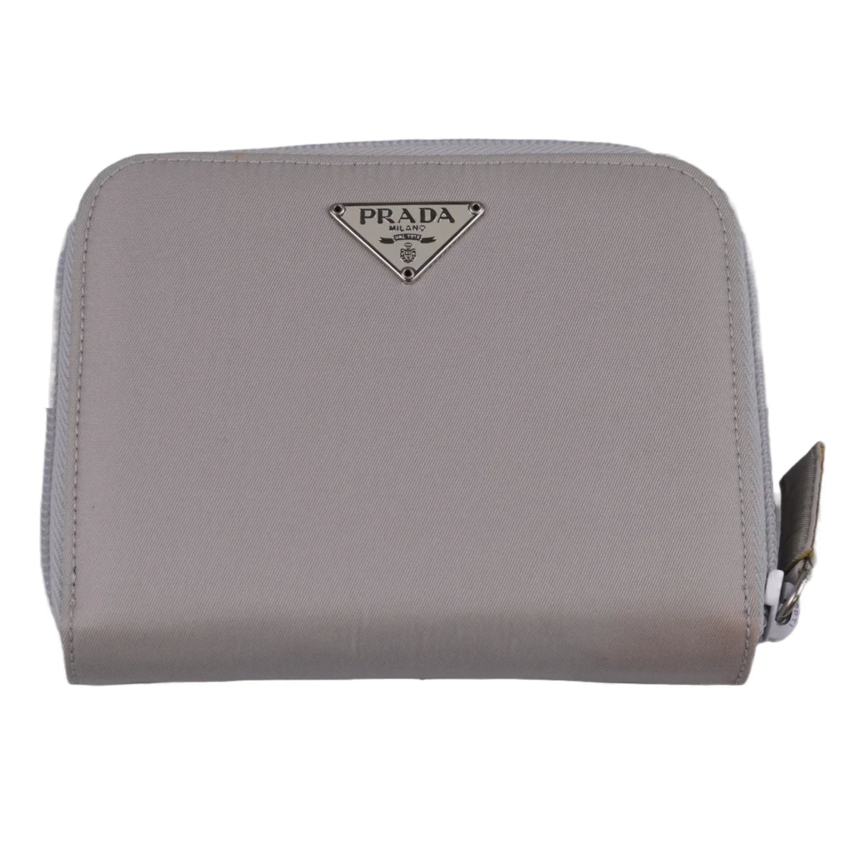 Prada Tessuto Nylon Zip Fold Wallet Grey - Lost Designer