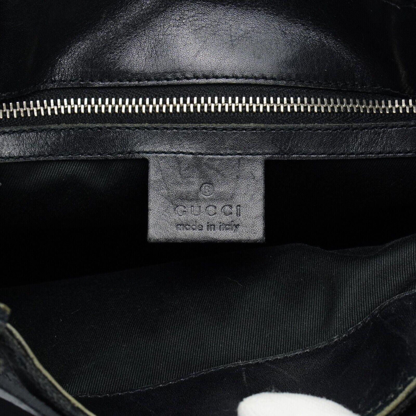 Gucci GG Belt Tote Bag Leather X Canvas Black