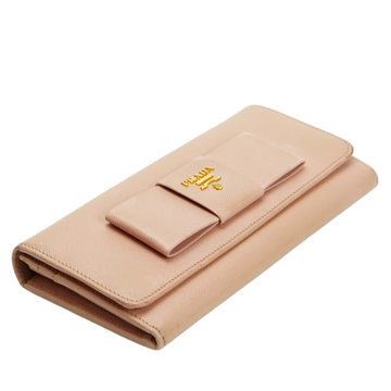 Prada saffiano discount fiocco bow wallet