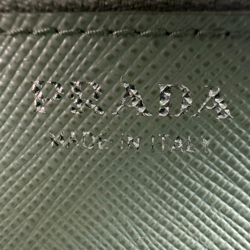 Prada Saffiano Metal Acquamarina Long Folio Leather Wallet