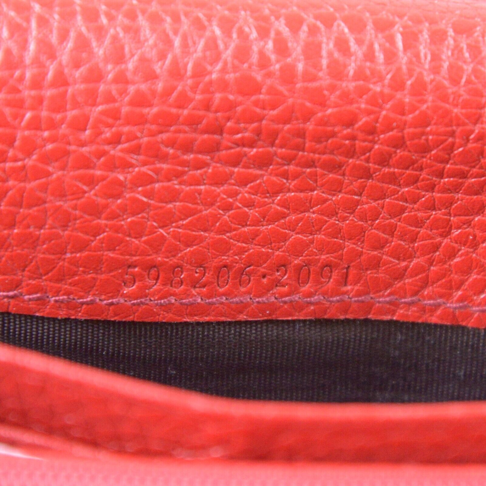 Gucci Soho Pebbled Calfskin Long Continental Wallet Red