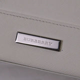 Burberry Handbag, White Coated Canvas